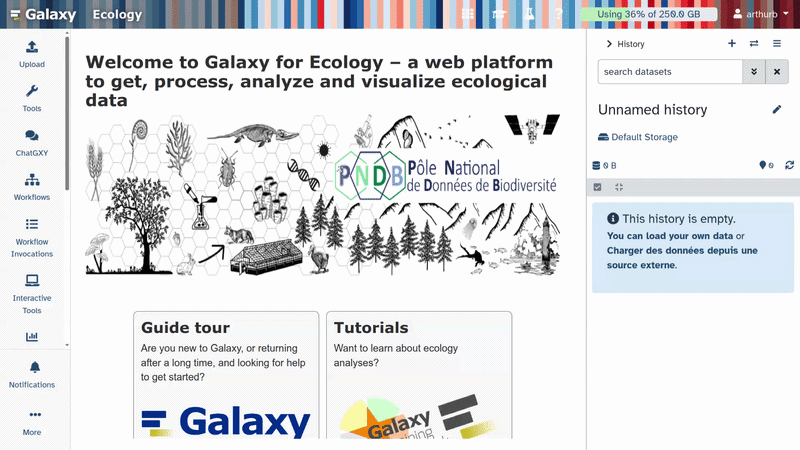 Galaxy upload link