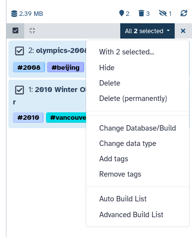 Auto Build list menu option. 