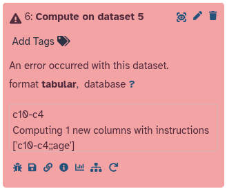a red failed dataset in history. 
