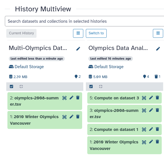 multi-history view after file copy. 