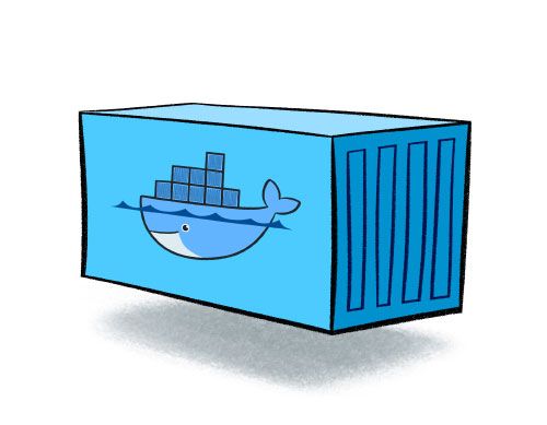 Cartoon of a docker container