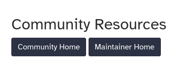 screenshot of the community and maintainer homepage buttons