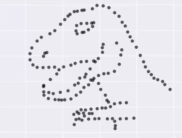 Animated gif cycling through Anscombe's quartet and various variations that all have the same mean, SD, and correlation but look vastly different to someone's eyes.