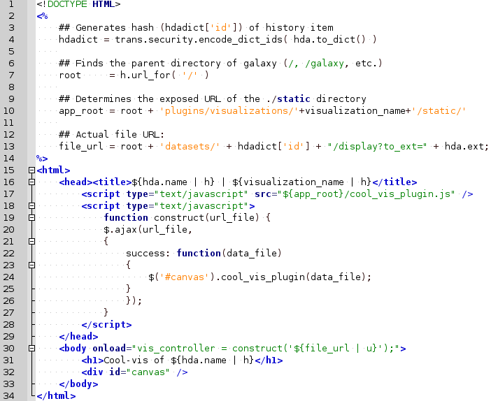 Another code screenshot showing a generic template that can be used for viz.