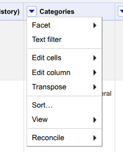 Edit cells Categories. 