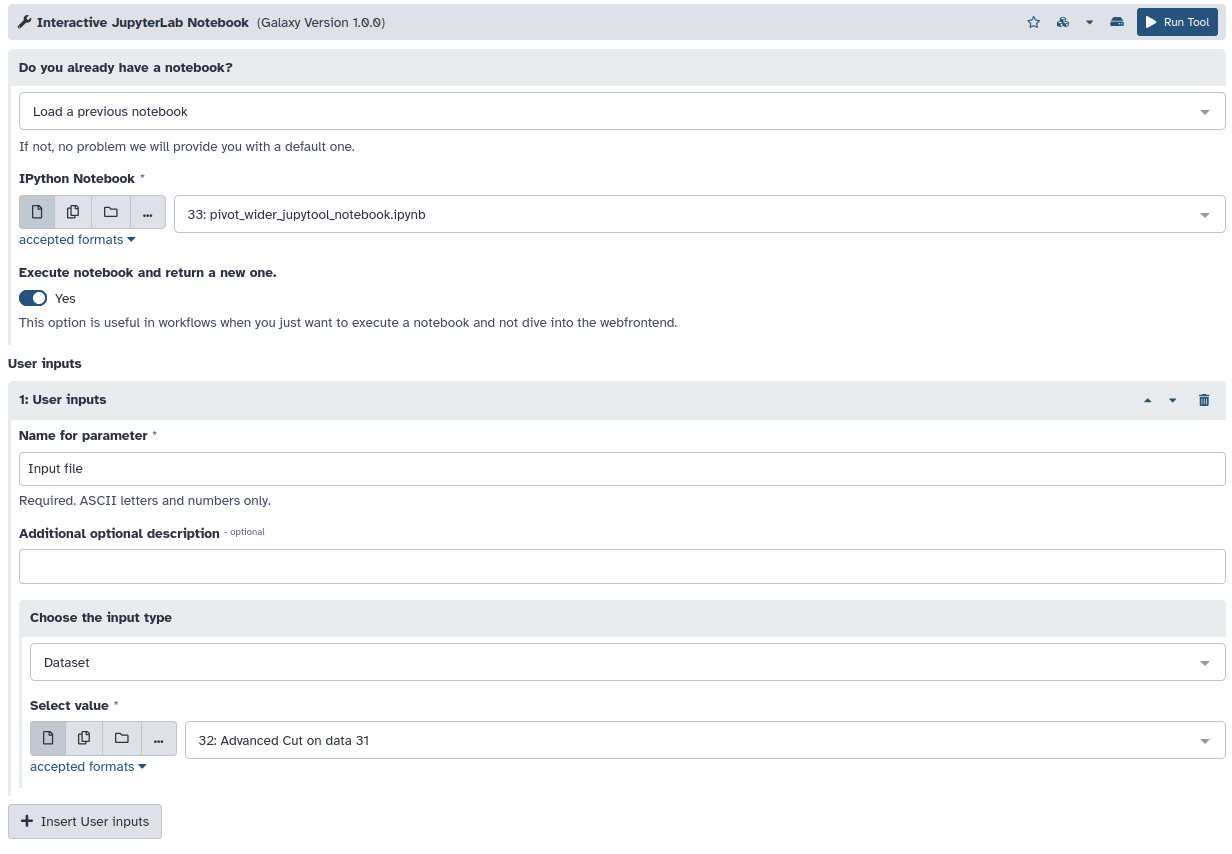 Interactive JupyterLab Notebook parameters example. 