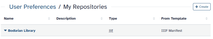 Screenshot of My Repositories in Galaxy UI. 