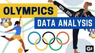 image of olympic rings, logo and two athletes around the words "Data Analysis Olympics". 