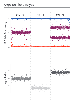 Example CNV and BAF plots for different copy number states. 